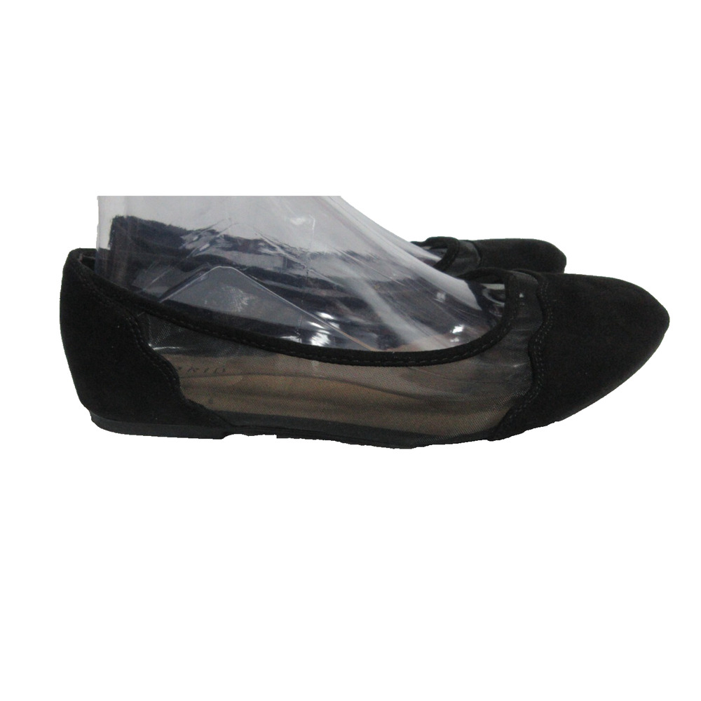 Torrid Women's Sz 9W Faux Black Suede/Mesh Almond Toe Ballet Flat - Picture 3 of 8